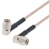 Picture of SMA Male Right Angle to SMA Male Right Angle Cable Assembly using RG316-DS Coax, 2 FT with HeatShrink and 180 Deg. Clock