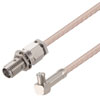 Picture of SMA Female Bulkhead to MCX Plug Right Angle Cable Assembly using RG316-DS Coax, 2 FT