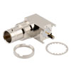 Picture of 12G SDI BNC Female Right Angle Bulkhead Mount 75 Ohm Connector Solder Attachment Thru Hole PCB