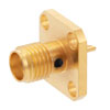 Picture of 18 GHz SMA Female Connector Solder Attachment 4 Hole Flange Mount Solder Cup Terminal, .340 inch Hole Spacing