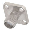 Picture of 18 GHz SMA Female Connector Solder Attachment 4 Hole Flange Mount Pin Terminal, .340 inch Hole Spacing