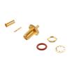 Picture of SMA Female Bulkhead Mount Connector Crimp/Solder Attachment for RG174, RG316, RG188, 0.100 inch,  LMR-100, .235 inch D Hole