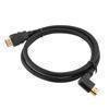 Picture of HDMI 2.0 90 degree Left Angle, M/M, Black PVC Shell with black nylon braid cable, Support 4K@60HZ, 3M