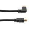 Picture of HDMI 2.0 90 degree Right Angle, M/M, Black PVC Shell with black nylon braid cable, Support 4K@60HZ, 1M