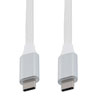Picture of USB 3.1 Type C Cable Assembly, Male-to-Male, 10Gbps, 100W, 5A, 20V, Thunderbolt 3 Compatible, White, Nylon Braid, 2M