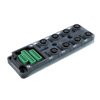 Picture of M12 IP67 One Piece Passive 8 Way Distribution Box with 8x M12 A-code 5 Pole Female Connectors to Homerun Terminal for M12DBC8W-TRM-5M