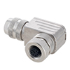 Picture of Shielded M12 8 Pin A-Code Female Right Angle Field Termination Connector, 24-20AWG