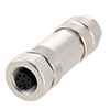 Picture of Shielded M12 8 Pin A-Code Female Field Termination Connector, 24-20AWG