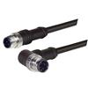 Picture of M12 4 Position D-Coded Male/Male Right Angle Cable Assembly, 0.5m