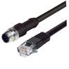 Picture of M12 4 Position D-Coded Male/RJ45 Male Cable Assembly, 3.0m