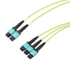Picture of Fiber Aggregation Conversion Harness, 3xMPO8 no pins to 2xMPO12 no pins, OM5 50/125µm Multimode, OFNR Jacket, Lime Green, 10 meter