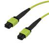 Picture of MPO no pins to MPO no pins, 12 fiber,Type A,OM5 50/125um Multimode, LSZH Jacket, Lime Green, 5 meter