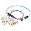 Picture of MPO Male to 12x LC Fan-out, 12 Fiber Ribbon, OM3 10G 50/125 Multimode, OFNR Jacket, Aqua, 0.5m
