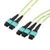 Picture of Fiber Aggregation Conversion Harness, 3xMPO8 w/ pins to 2xMPO12 w/ pins, OM5 50/125µm Multimode, OFNR Jacket, Lime Green, 10 meter