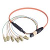 Picture of MPO Male to 6x LC Fan-out, 6 Fiber Ribbon, OM2 50/125 Multimode, OFNR Jacket, Orange, 0.5m