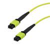 Picture of MPO w/ pins to MPO w/ pins, 12 fiber,Type B,OM5 50/125um Multimode, OFNR Jacket, Lime Green, 10 mete