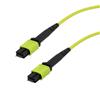 Picture of MPO w/ pins to MPO w/ pins, 12 fiber,Type B,OM5 50/125um Multimode, OFNR Jacket, Lime Green, 3 meter