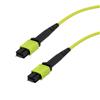 Picture of MPO w/ pins to MPO w/ pins, 12 fiber,Type B,OM5 50/125um Multimode, LSZH Jacket, Lime Green, 3 meter
