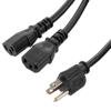 Picture of N5-15P Male to C13 Female Power Splitter Cord, Rated for 10 A, 15-foot Length