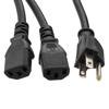 Picture of N5-15P Male to C13 Female Power Splitter Cord, Rated for 10 A, 15-foot Length