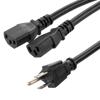 Picture of N5-15P Male to C13 Female Power Splitter Cord, Rated for 15 A, 10-foot Length