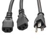 Picture of N5-15P Male to C13 Female Power Splitter Cord, Rated for 15 A, 10-foot Length