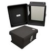 Picture of 10x8x5" UL® Listed Black Weatherproof Industrial NEMA Enclosure w/Blank Non-Metallic Mounting Plate