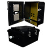 Picture of 14x12x06 Polycarbonate Weatherproof Outdoor IP24 NEMA 3R Enclosure, Modified Base Drilled Mount Vented Lid Black