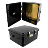 Picture of 14x12x06 Polycarbonate Weatherproof Outdoor IP66 NEMA 4X Enclosure, 120 VAC MNT PLT Black