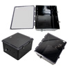 Picture of 18x16x10 Polycarbonate Weatherproof NEMA 4X Enclosure, DIN Rail Mount Clear Lid Black