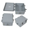 Picture of 12x10x06 Polycarbonate Weatherproof Outdoor IP66 NEMA 4X Enclosure, Modified Base Dark Gray