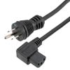 Picture of Hospital Grade N5-15 to Right Angle C13 Coiled Power Cord, 18AWG, TPE Jacket, 1 Foot Compressed Length