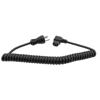 Picture of Hospital Grade N5-15 to Right Angle C13 Coiled Power Cord, 18AWG, TPE Jacket, 1 Foot Compressed Length