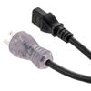 Picture of Hospital Grade N5-15 with LED to C13, Coiled 18 AWG Cord, LSZH TPU Jacket, Black, 1 Foot Compressed Length