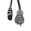 Picture of Hospital Grade N5-15 with LED to C13, Coiled 18 AWG Cord, LSZH TPU Jacket, Black, 2 Foot Compressed Length