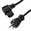 Picture of Hospital Grade N5-15 to Right Angle C13, Coiled 18 AWG Cord, LSZH TPU Jacket, Black, 2 Foot Compressed Length