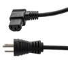 Picture of Hospital Grade N5-15 to Right Angle C13, Coiled 18 AWG Cord, LSZH TPU Jacket, Black, 2 Foot Compressed Length