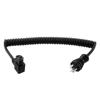 Picture of Hospital Grade N5-15 to Right Angle C13, Coiled 18 AWG Cord, LSZH TPU Jacket, Black, 2 Foot Compressed Length