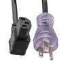 Picture of Hospital Grade N5-15 with LED to Right Angle C13, Coiled 18 AWG Cord, LSZH TPU Jacket, Black, 2 Foot Compressed Length