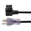 Picture of Hospital Grade N5-15 with LED to Right Angle C13, Coiled 18 AWG Cord, LSZH TPU Jacket, Black, 2 Foot Compressed Length