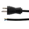 Picture of Hospital Grade N5-15 to Open, Coiled 18 AWG Cord, LSZH TPU Jacket, Black, 1 Foot Compressed Length