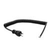 Picture of Hospital Grade N5-15 to Open, Coiled 18 AWG Cord, LSZH TPU Jacket, Black, 1 Foot Compressed Length