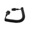 Picture of EU Type F Schuko Plug to C13, Coiled 18 AWG Cord, LSZH EPR Jacket, Black, 1 Foot Compressed Length