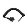 Picture of EU Type F Schuko Plug to Open, Coiled 18 AWG Cord, LSZH EPR Jacket, Black, 2 Foot Compressed Length