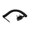 Picture of UK Type G BS 1363 Plug to Open, Coiled 18 AWG Cord, LSZH EPR Jacket, Black, 1 Foot Compressed Length