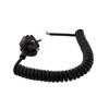 Picture of UK Type G BS 1363 Plug to Open, Coiled 18 AWG Cord, LSZH EPR Jacket, Black, 1 Foot Compressed Length