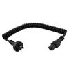 Picture of Australian Type I Plug to C13, Coiled 18 AWG Cord, LSZH EPR Jacket, Black, 2 Foot Compressed Length