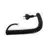 Picture of Australian Type I Plug to Open, Coiled 18 AWG Cord, LSZH EPR Jacket, Black, 1 Foot Compressed Length