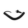 Picture of Australian Type I Plug to Open, Coiled 18 AWG Cord, LSZH EPR Jacket, Black, 1 Foot Compressed Length