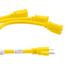 Picture of NEMA 5-15P to Triple NEMA 5-15R W Splitter Cable, 14 AWG, 6FT, Yellow